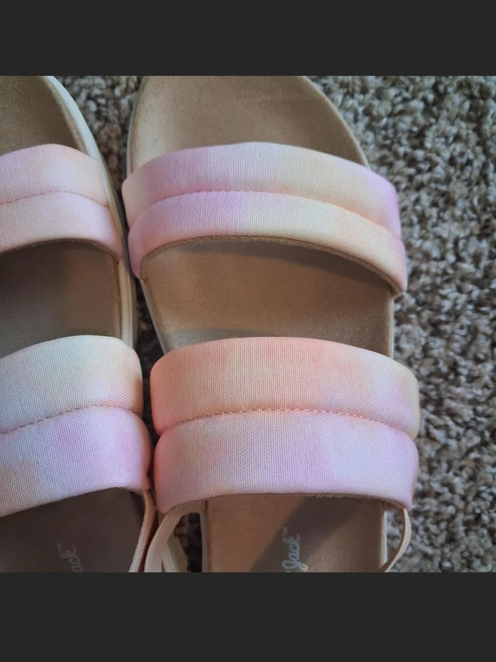 Cat & Jack Peach Tye Dye Double-Strap Slingback Sandals